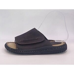 VTG Gotcha Kids Brown Leather Slide Sandals Youth Size 3 Beach Surfer Flip Flops